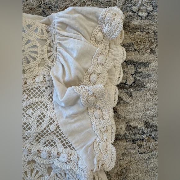 Plato Dori Ruffle Sleeve lace Crochet Top - Picture 4 of 13